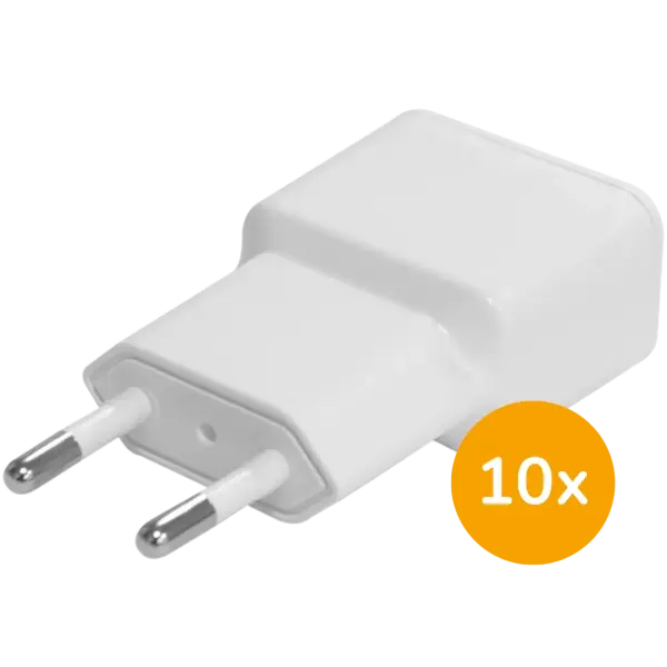 10x USB-A lader 12 Watt - NEW